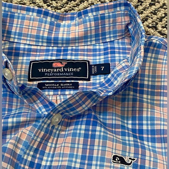 ๐ NWOT! ๐ Vineyard Vines Sz 7 Blue/Pink Button Down Collared Long-Sleeve Shirt - Picture 3 of 3